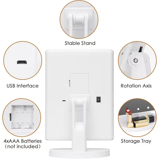 Foldable LED Touch Makeup Mirror