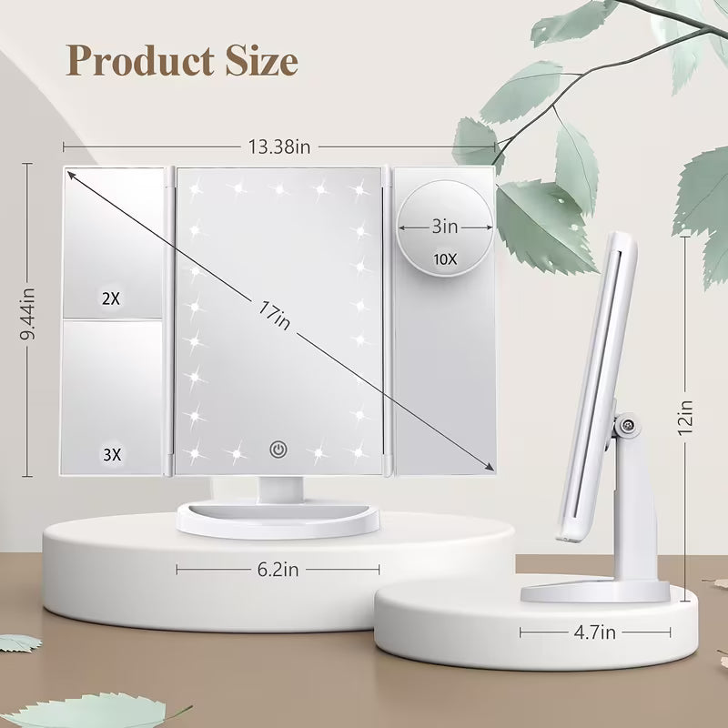 Foldable LED Touch Makeup Mirror