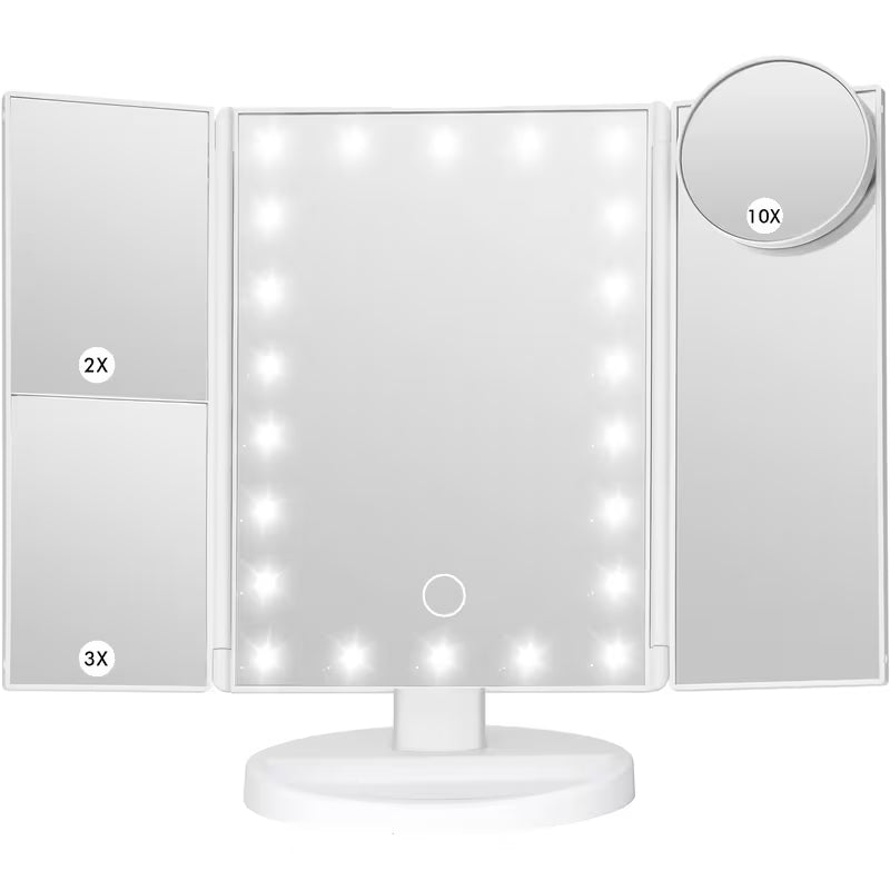 Foldable LED Touch Makeup Mirror